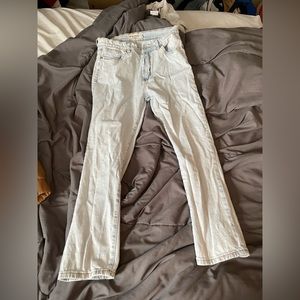 Womens acid wash straight jeans